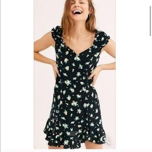 NWT Free People Like Lady Fruit lemon Black Dress